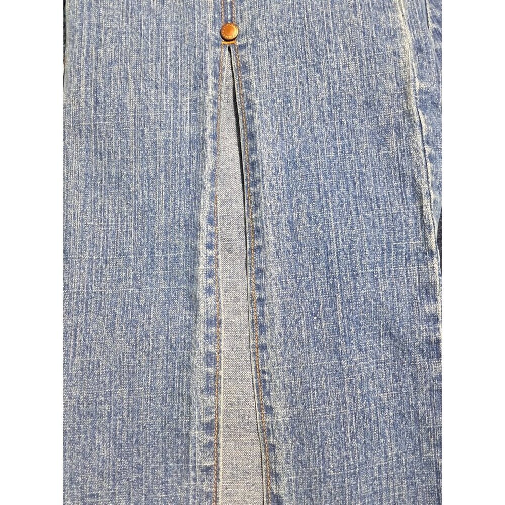 Y2K DKNY Jeans Womens Flared Denim Pants W/ Front Slits Size 9 Blue Cotton Blend - Picture 12 of 12